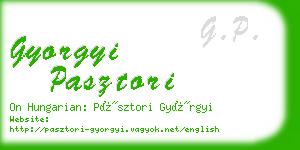 gyorgyi pasztori business card